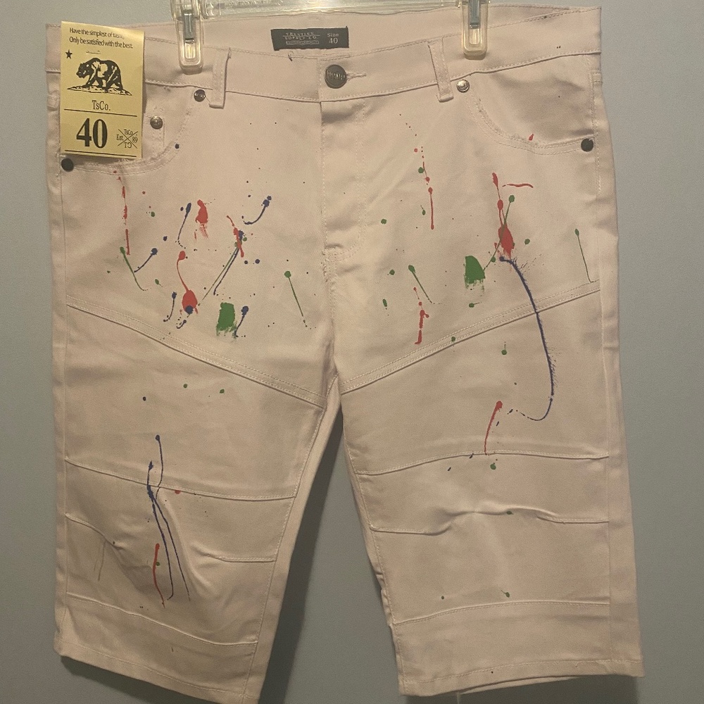 Men’s Faux Paint Splattered Shorts